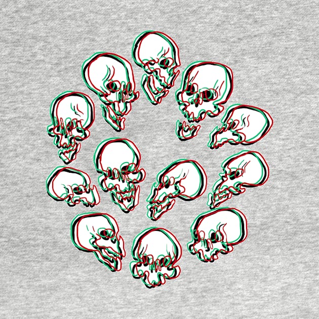 3D Skulls by jennaemcc